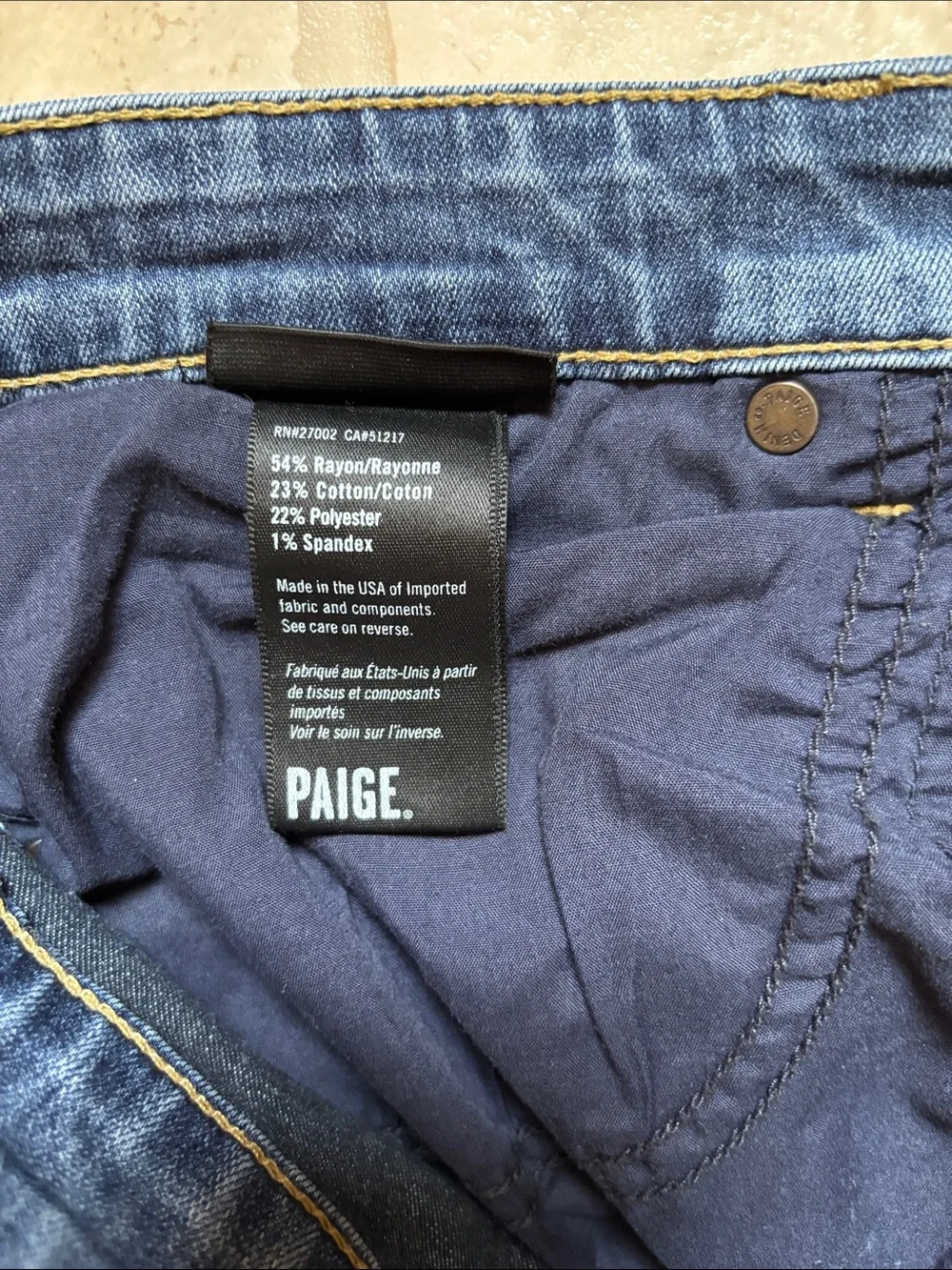 Paige Normandie Jeans Mens 33 Medium Wash Straight Leg Stretch
